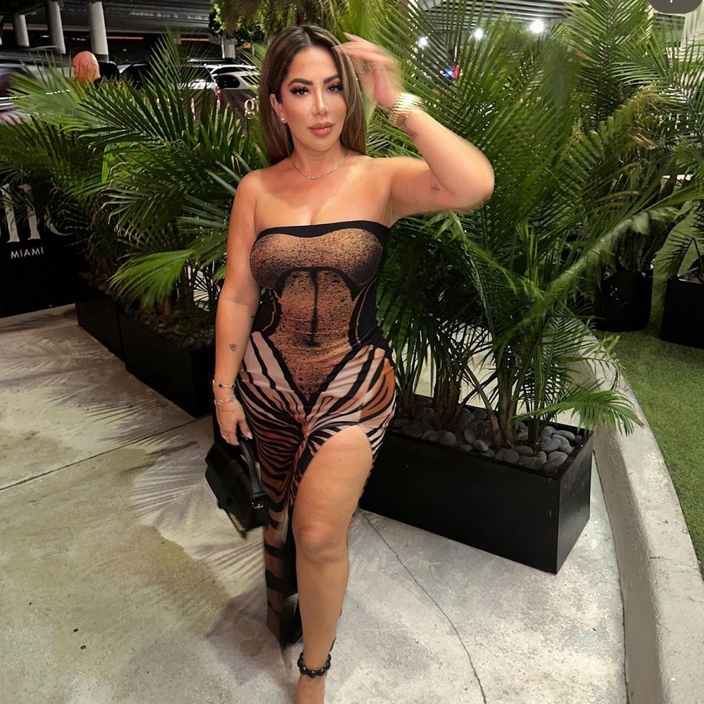 Butterfly strapless dress